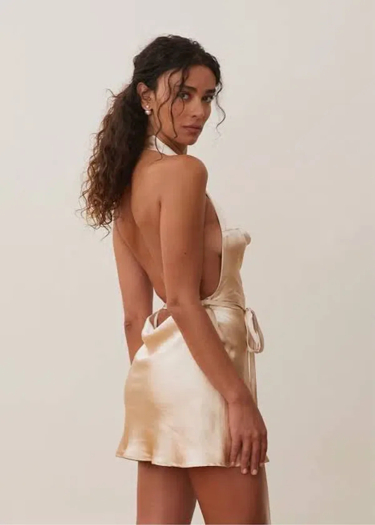 Arcina Ori Daniela Mini Dress Champagne Size XS / AU 6 - Image 4