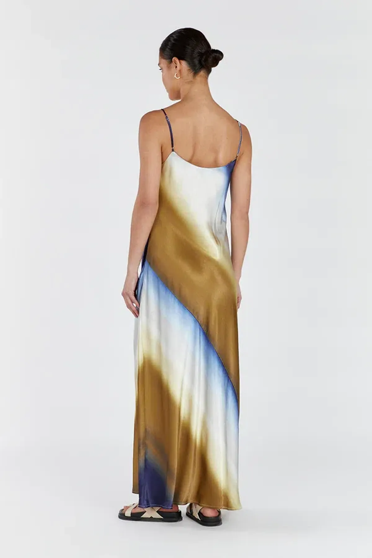 Dissh Denai Ombre Satin Maxi Dress Multi Size 10 - Image 2