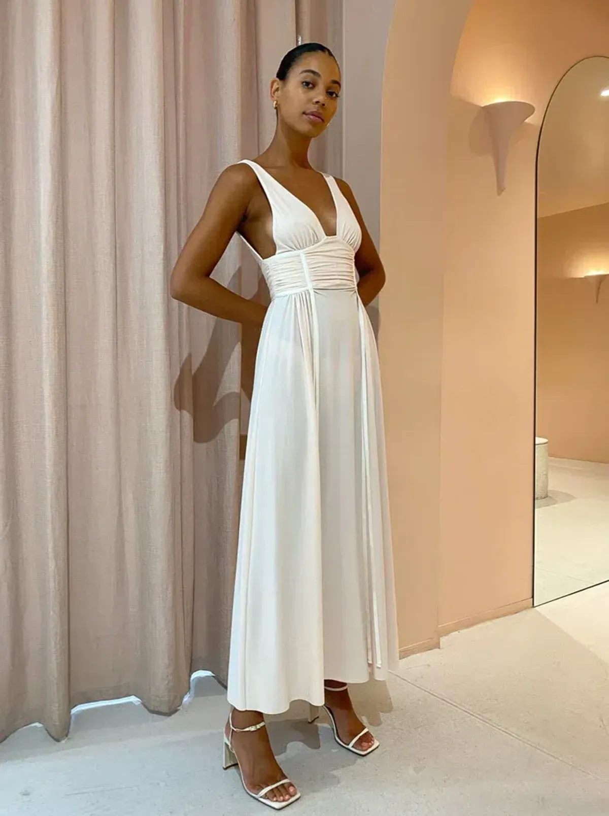 Bec & Bridge Gwen Maxi Dress in Shell Size 12 - Image 2