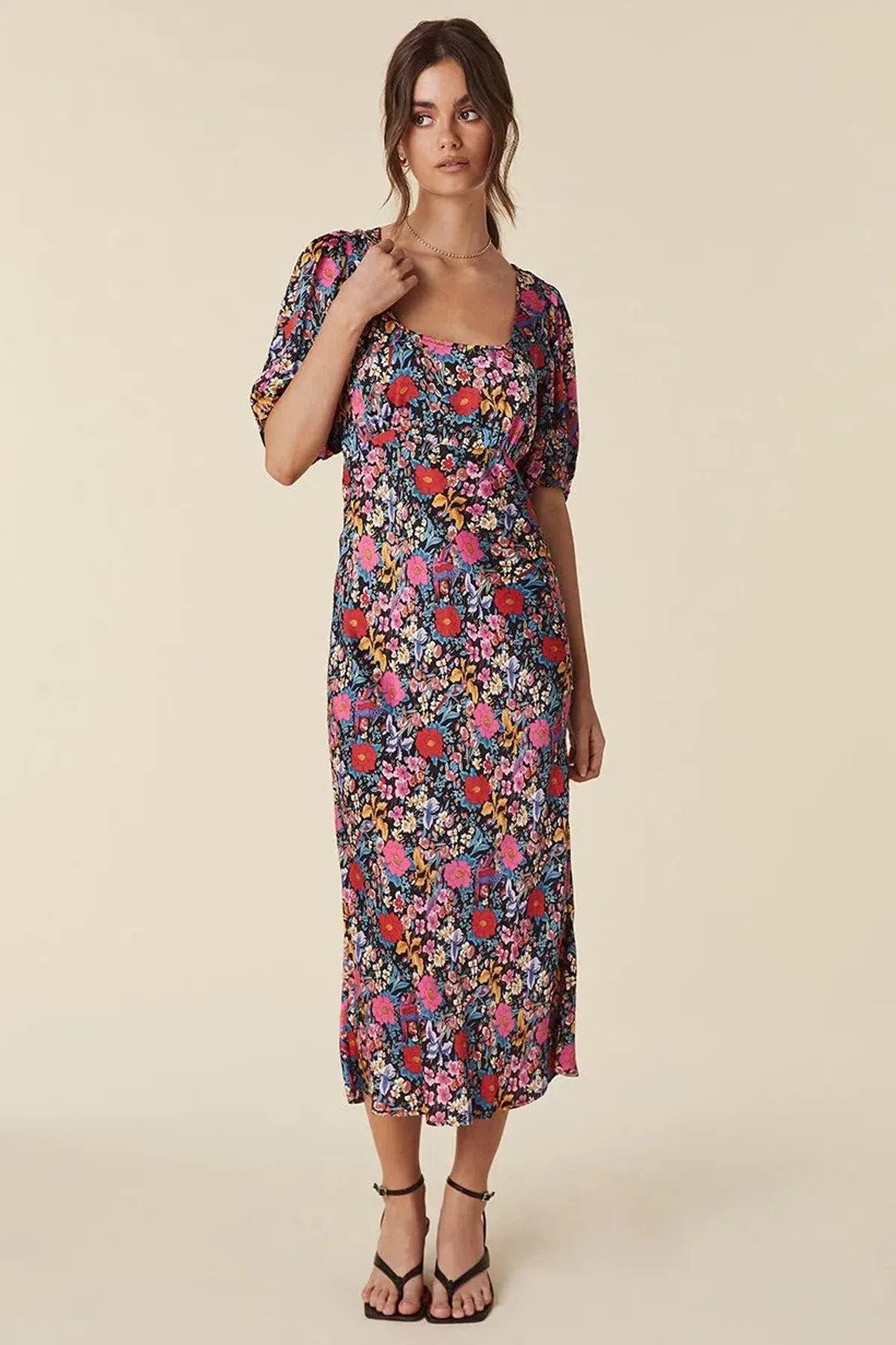 Spell & the Gypsy Last Drinks Bias Midi Dress in Evening Floral Size S / AU 8 - Image 2