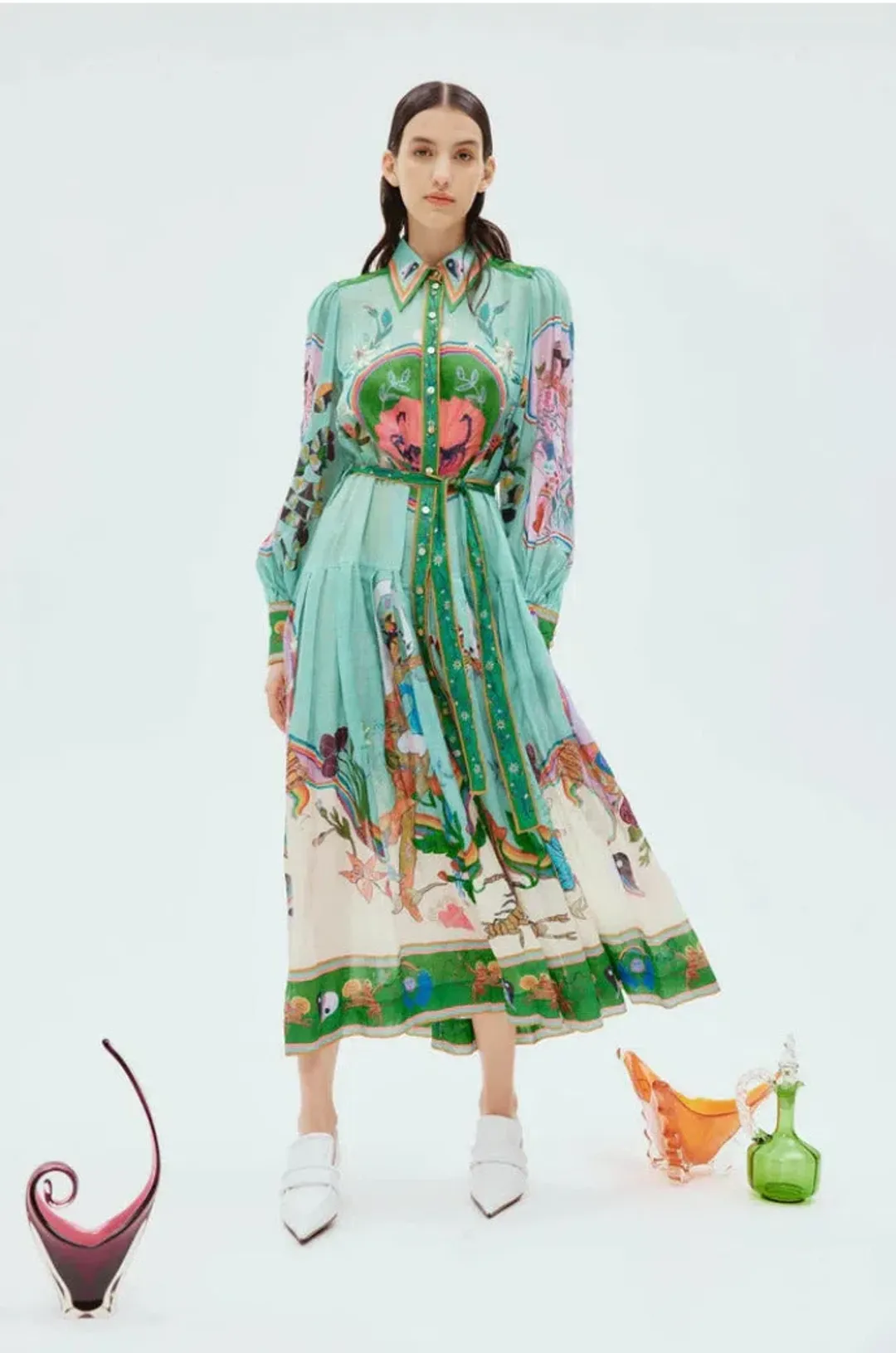 Alemais Evergreen Shirtdress Multi Size 10 for rent on The Volte - main image
