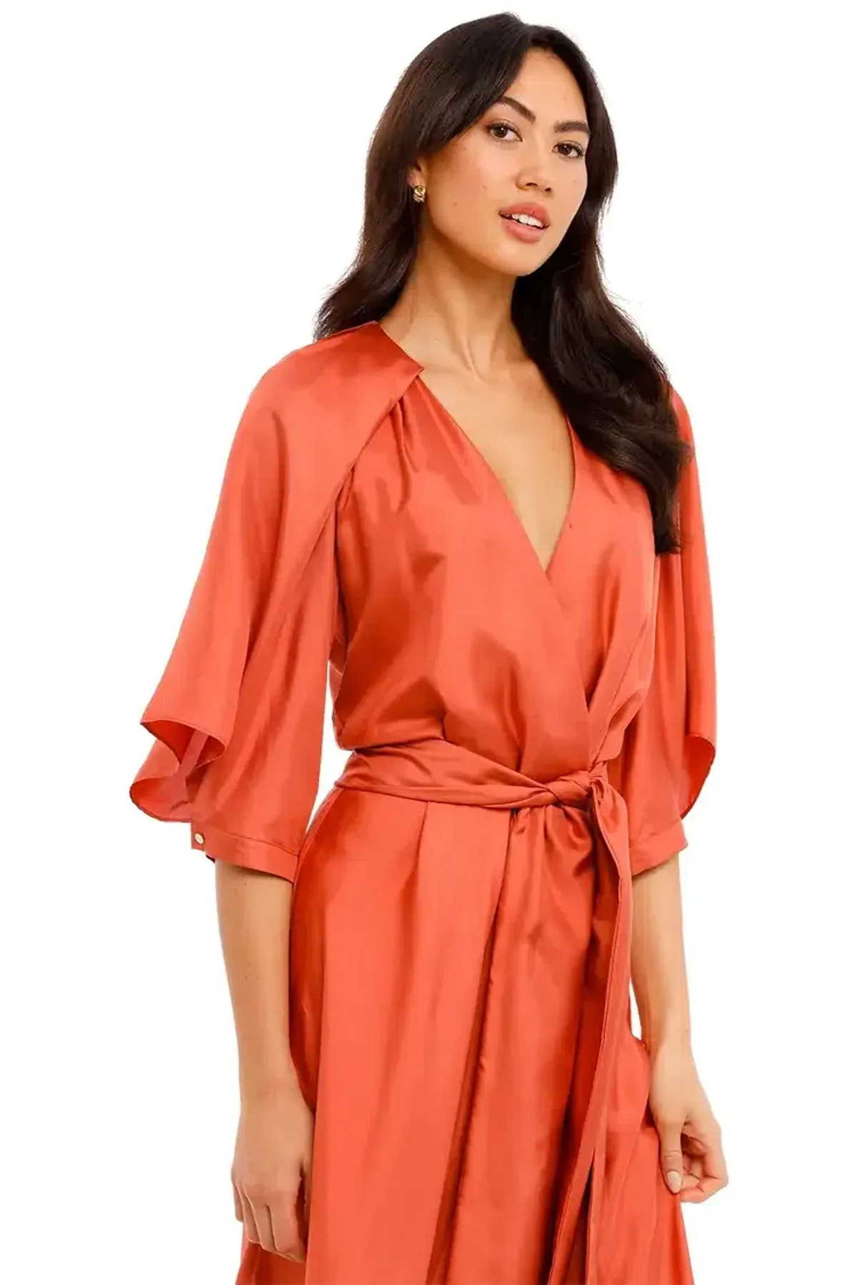 Ginger and Smart Blush Wrap Dress in Sunset Pink Size 16 - Image 4