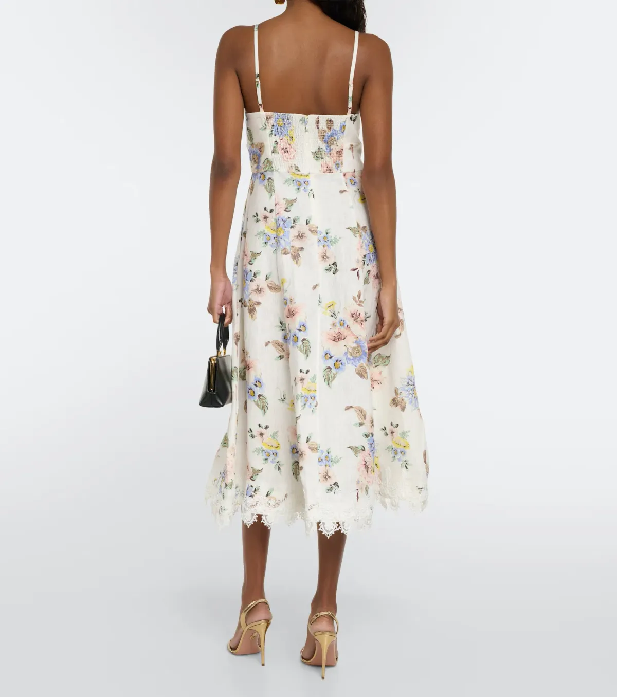 Zimmermann Appliqué Picnic Dress Blue Floral Size 8  - Image 2