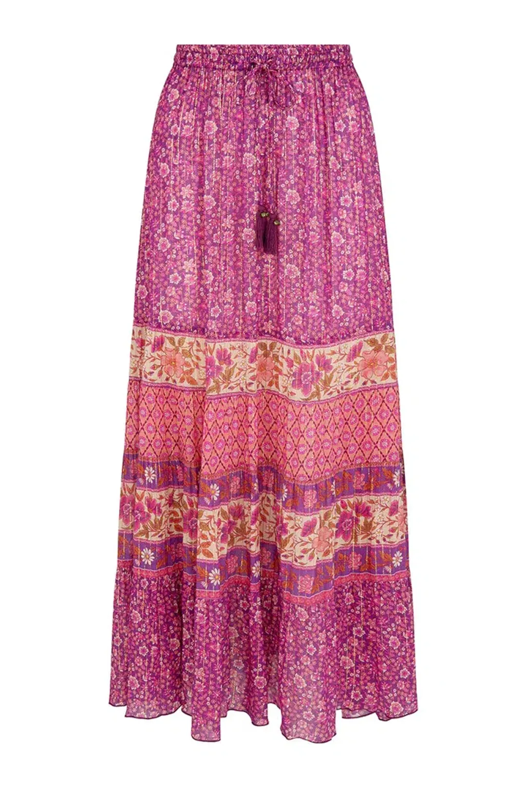 Spell And The Gypsy Sienna Cropped Blouse And Skirt  Set Fuchsia Size M/Au 10 for rent on The Volte - main image