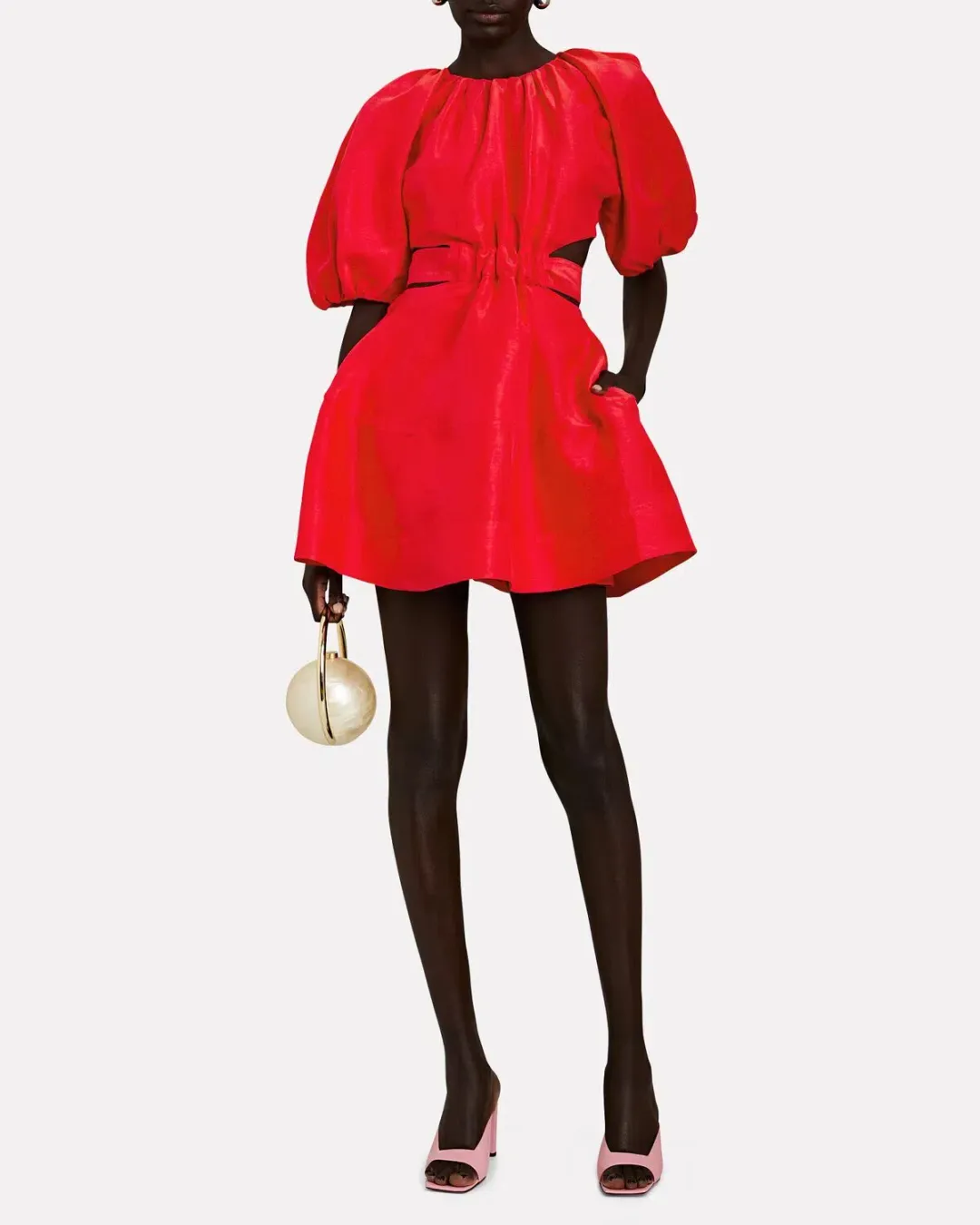 Aje Psychedelia Cutout Mini Dress Red Size 14 for rent on The Volte - main image