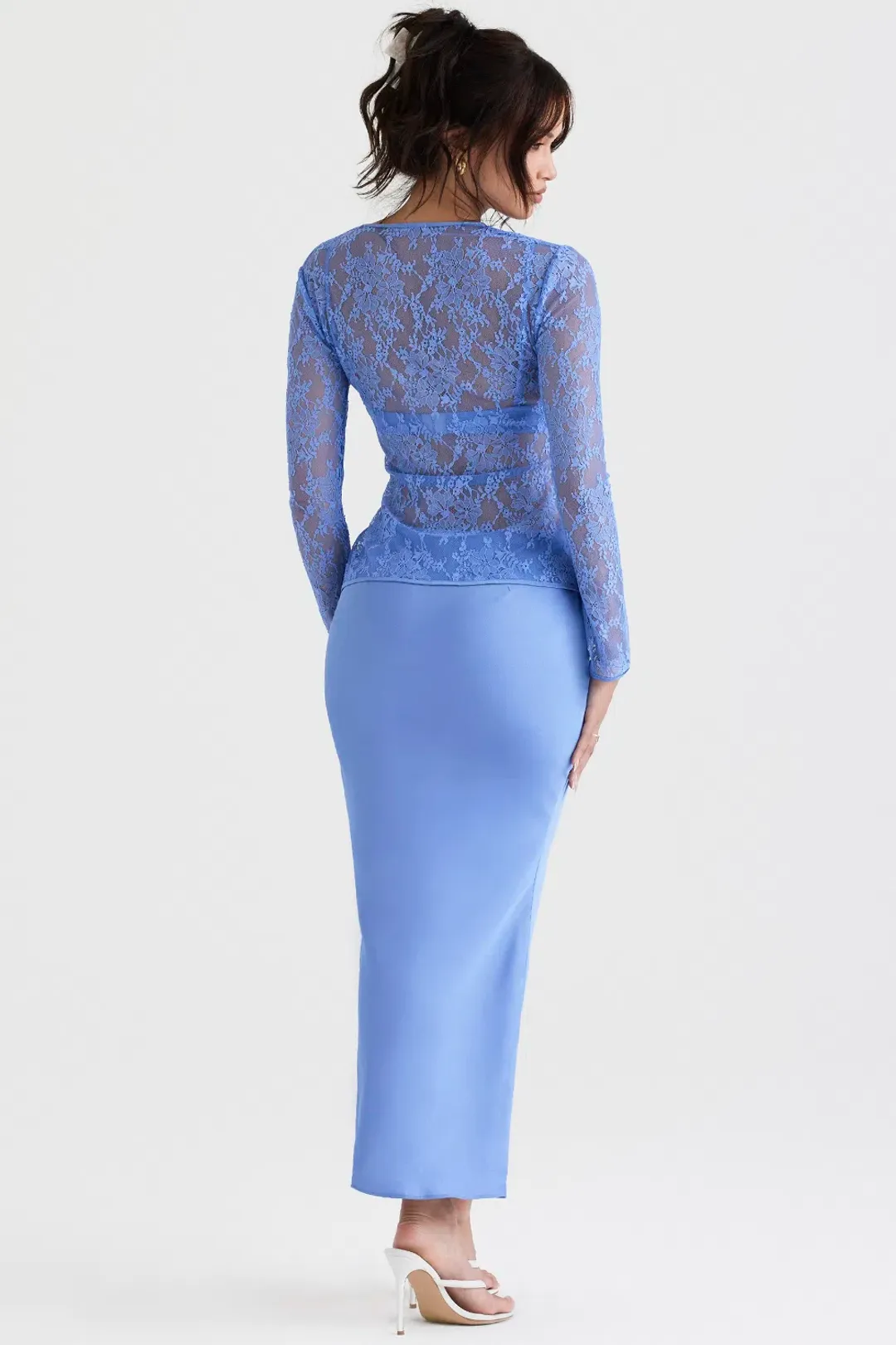 House of CB Phoebe Top & Clara Skirt Set Blue Size L/Au 12 for rent on The Volte - main image