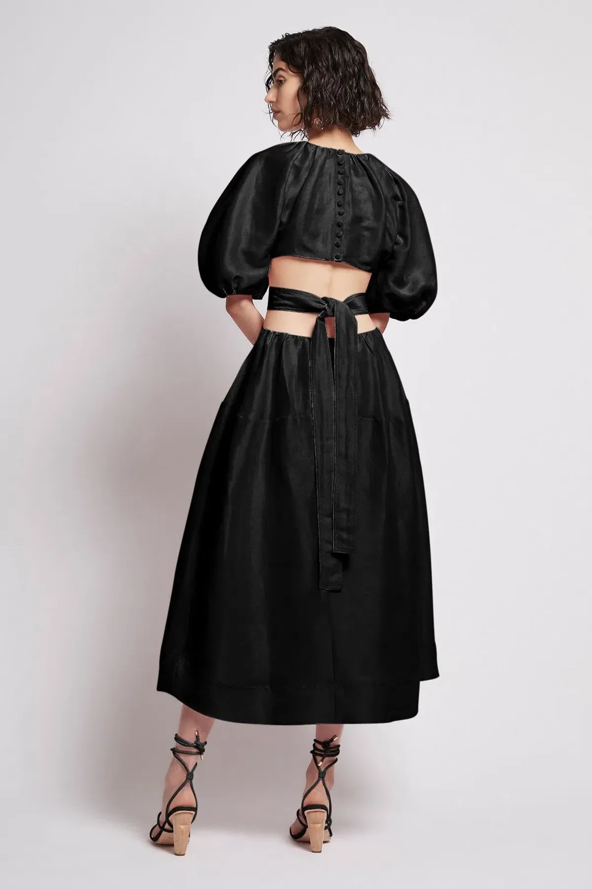 Aje Mimosa Cut Out Midi Dress Black Size 10 - Image 3