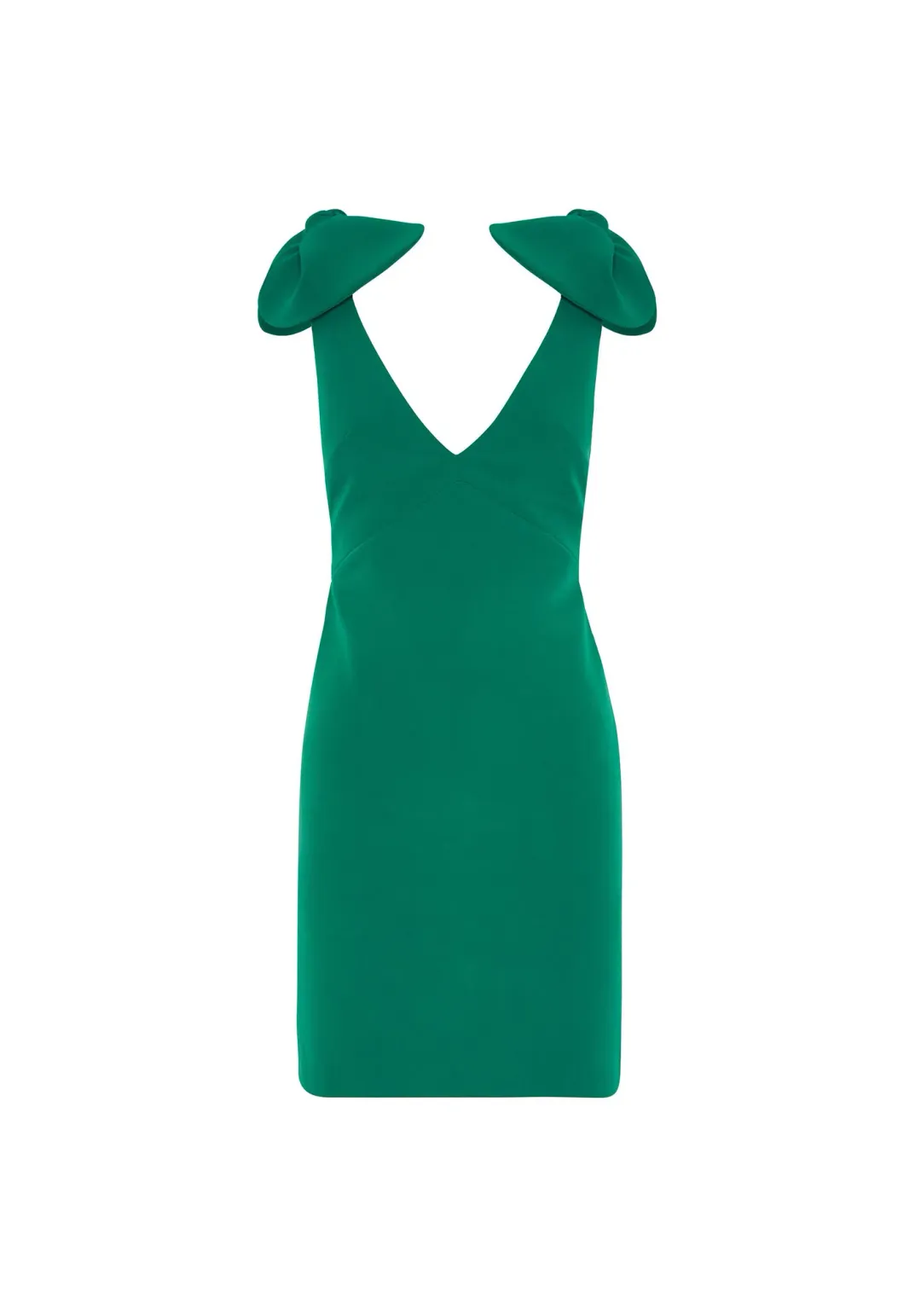 By Johnny V Plunge Bow Shoulder Mini Dress Green Size 8 for rent on The Volte - main image