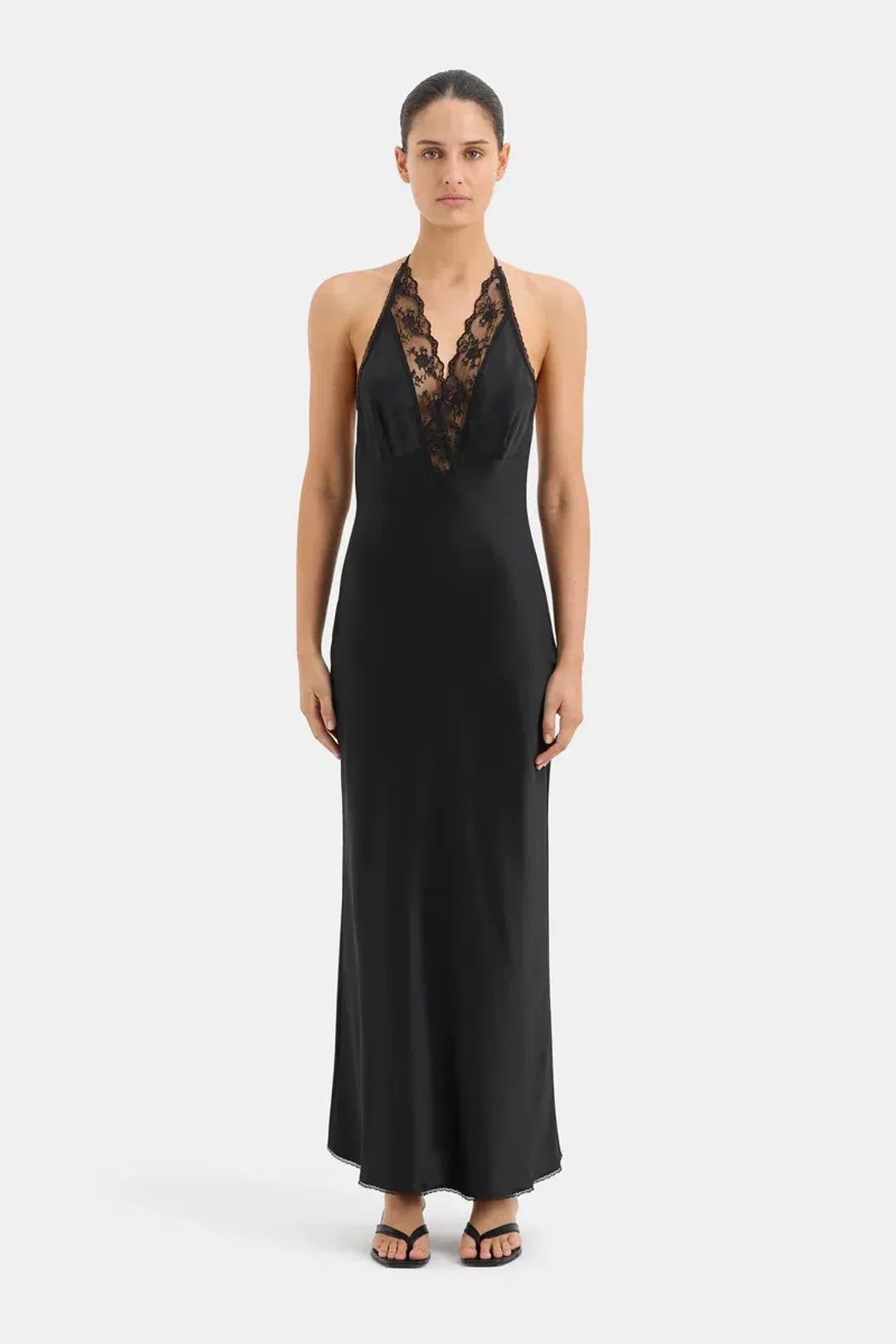 Sir the Label Aries Halter Gown Black Size 1 / AU 8 for rent on The Volte - main image