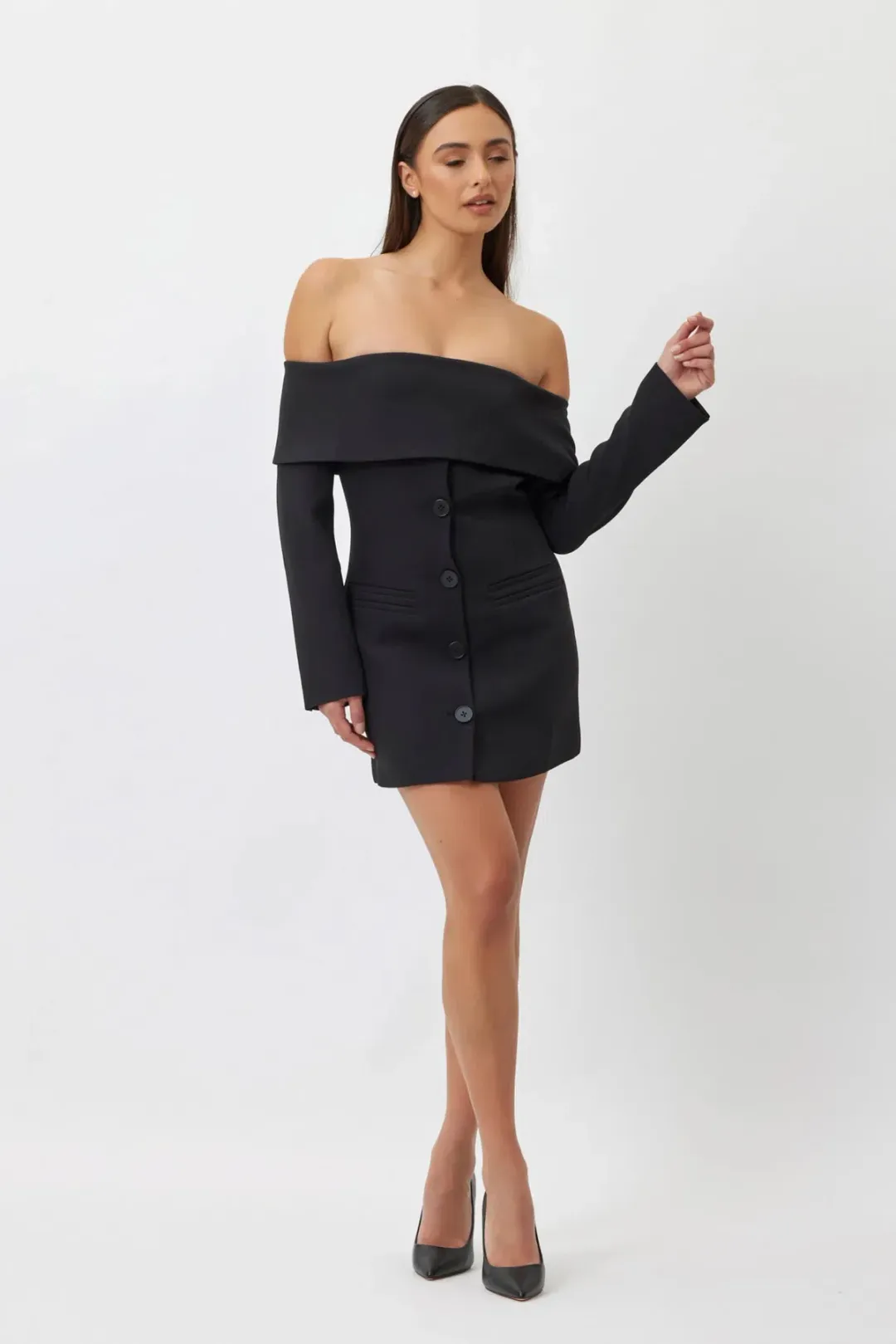 Bianca and Bridgett Chloe Blazer Dress Black Size 8 for rent on The Volte - main image