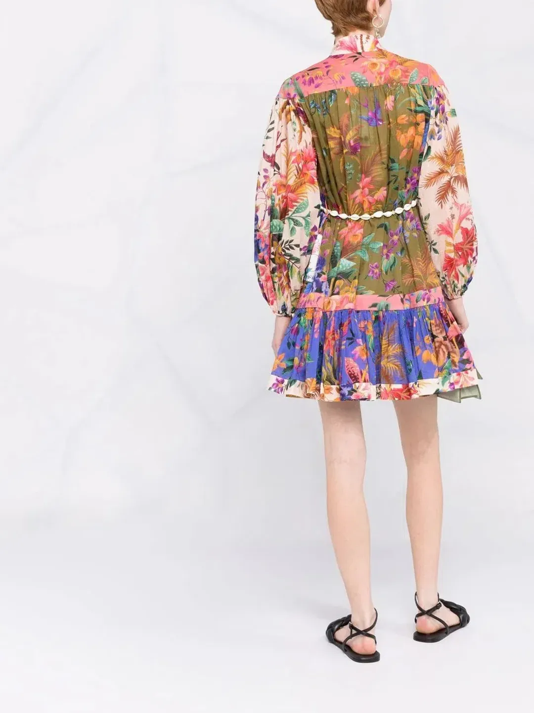 Zimmermann Tropicana Print Belted Mini Dress Multi-colored Size 0 / AU 8 for rent on The Volte - main image