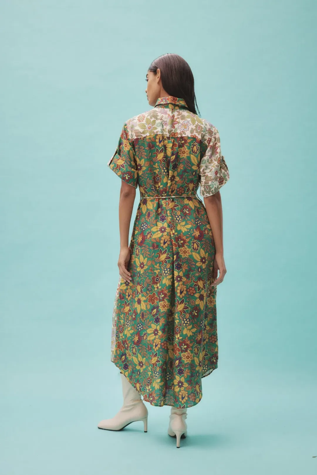Alemais Isabella Patchwork Shirtdress Floral Size AU 8 for rent on The Volte - main image