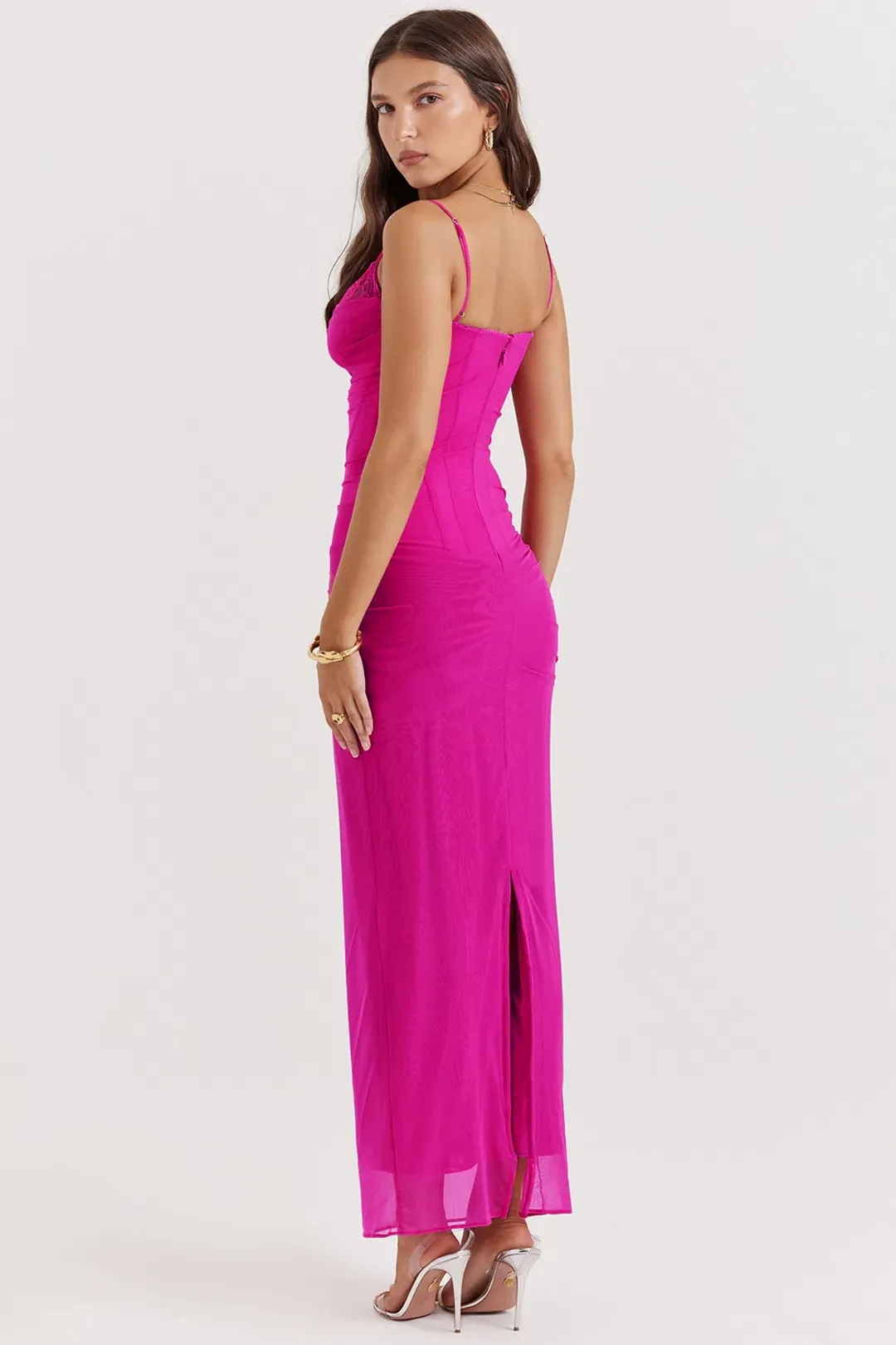 House of CB Nalini Maxi Dress Fuchsia Size XS / AU 6 (D-E Cup Size) for rent on The Volte - main image