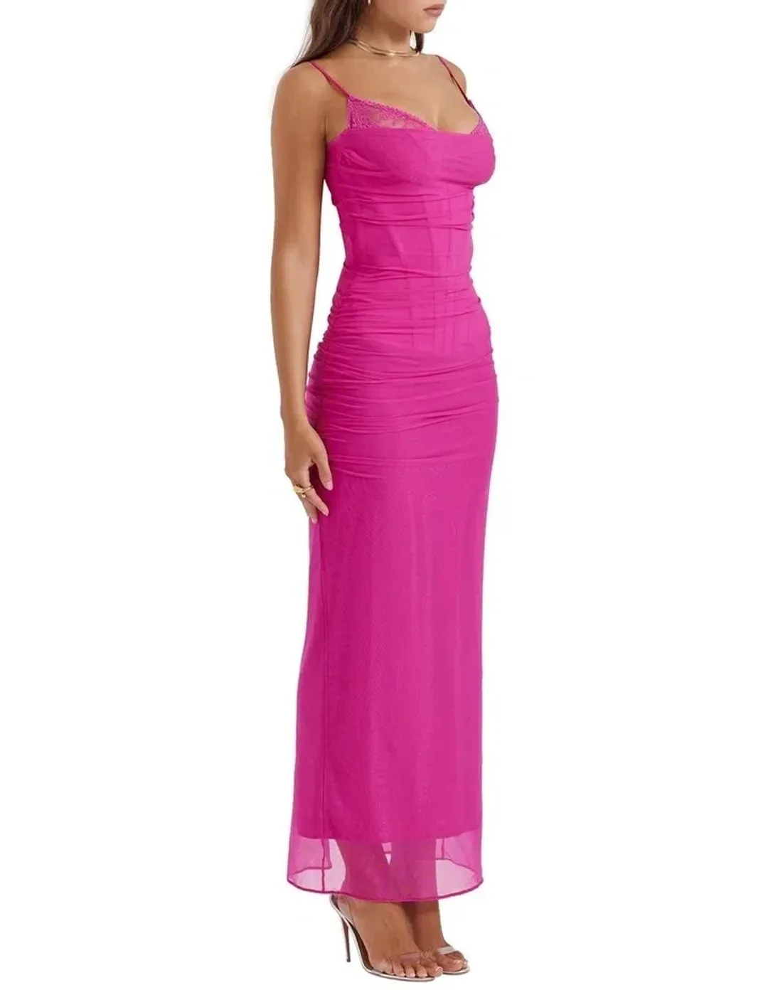 House of CB Nalini Maxi Dress Fuchsia Size XS / AU 6 (D-E Cup Size) for rent on The Volte - main image