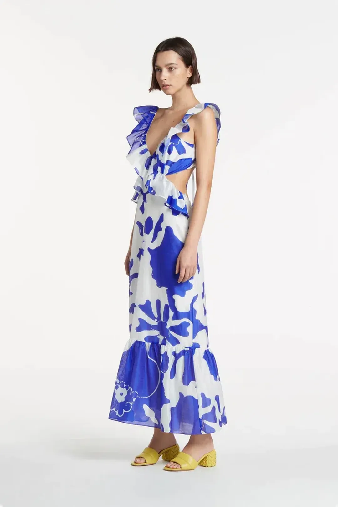 Sir the Label Vivi Frill Maxi Dress Print Size 0 / AU 6 for rent on The Volte - main image
