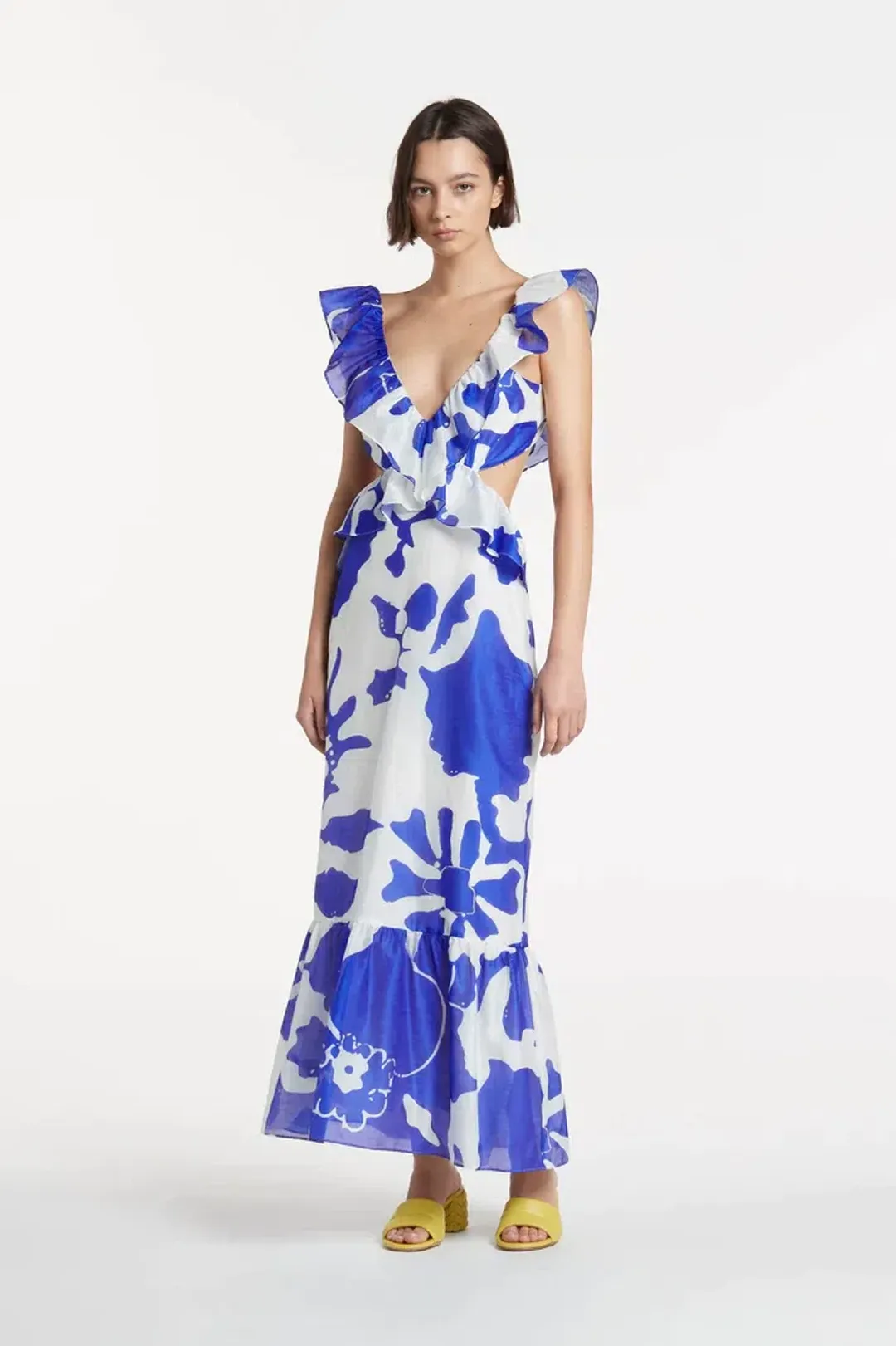 Sir the Label Vivi Frill Maxi Dress Print Size 0 / AU 6 for rent on The Volte - main image