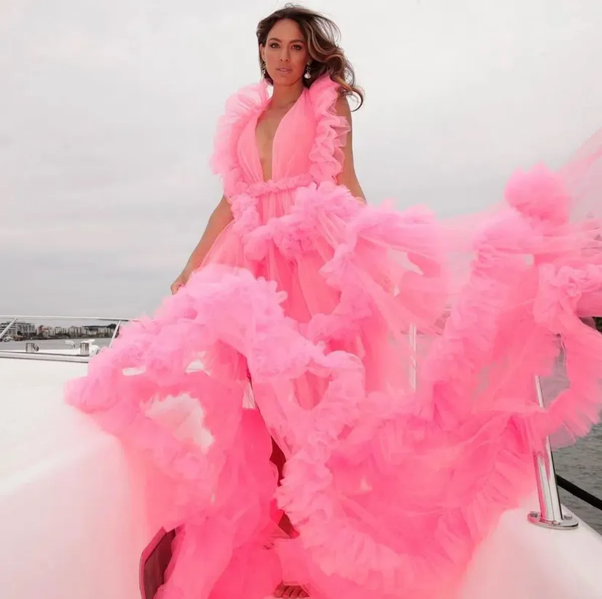 White Label Noba Zsa Zsa Tulle Dress Hot Pink Size 8  - Image 3