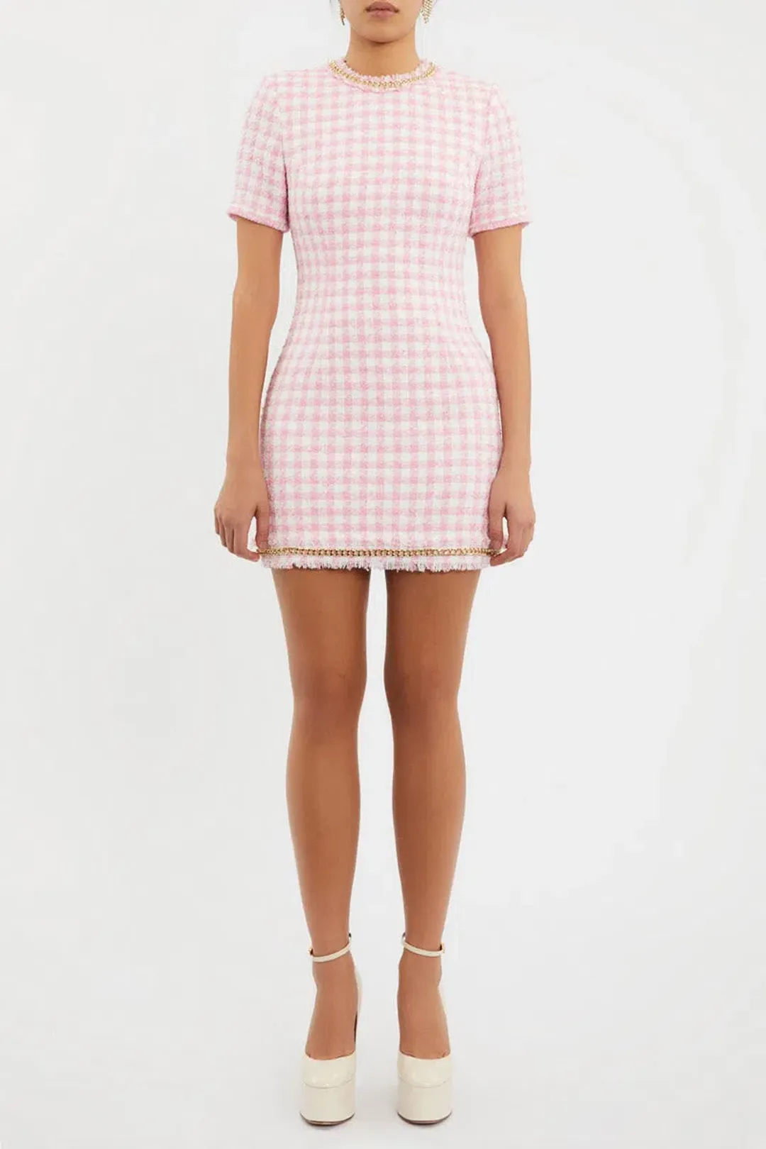 Rebecca Vallance Gabrielle Short Sleeve Mini Dress Pink Size 8 for rent on The Volte - main image