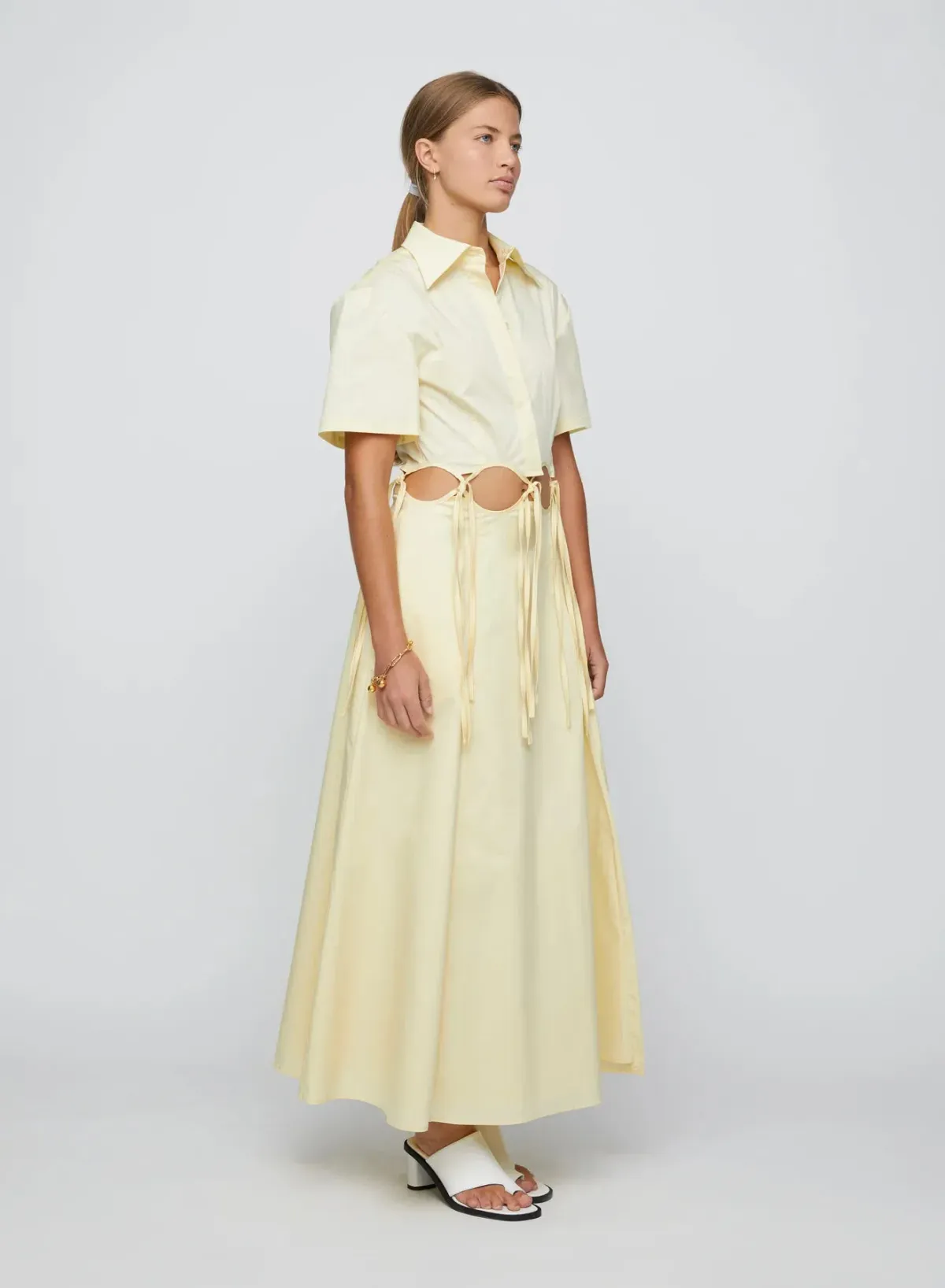 Anna Quan Ondine Cut Out Maxi Dress Sorbet Lemon Yellow Size 8  - Image 4