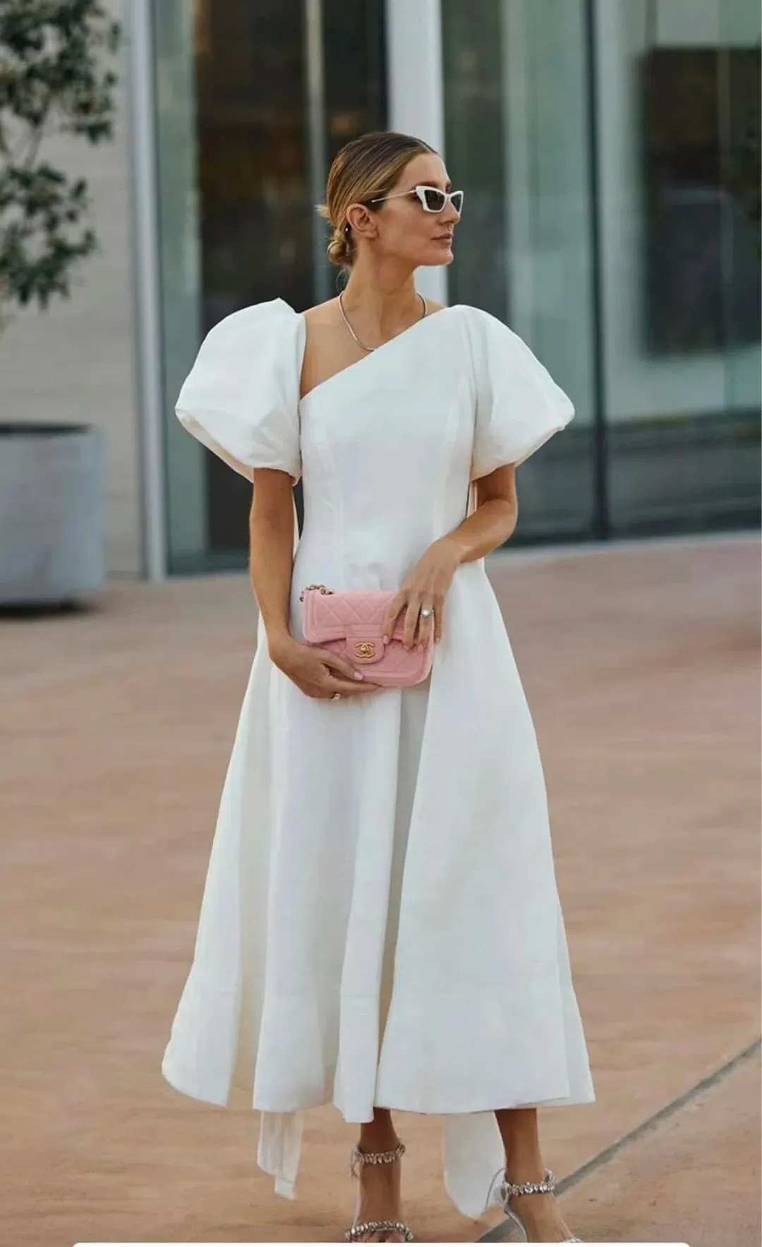 Aje Arista Tulip Sleeve Midi Dress Ivory Size 14  for rent on The Volte - main image