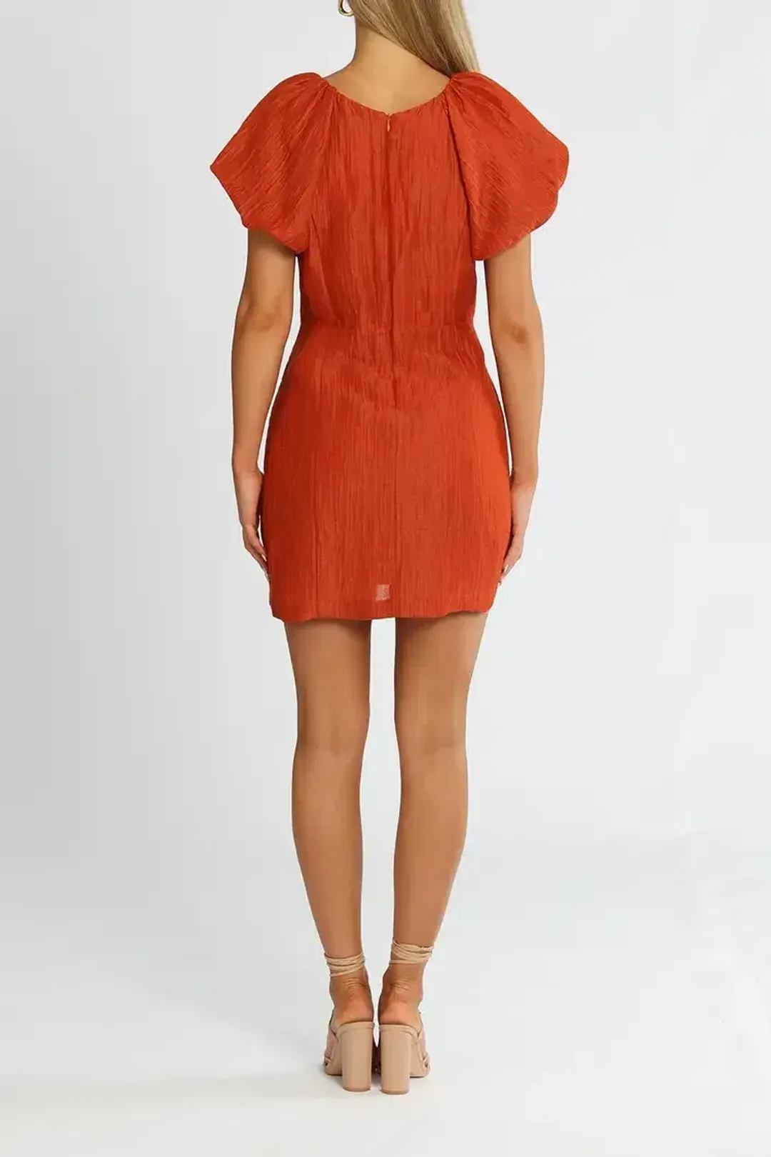 Ginia Carmen Short Dress in Picante Size 10 for rent on The Volte - main image