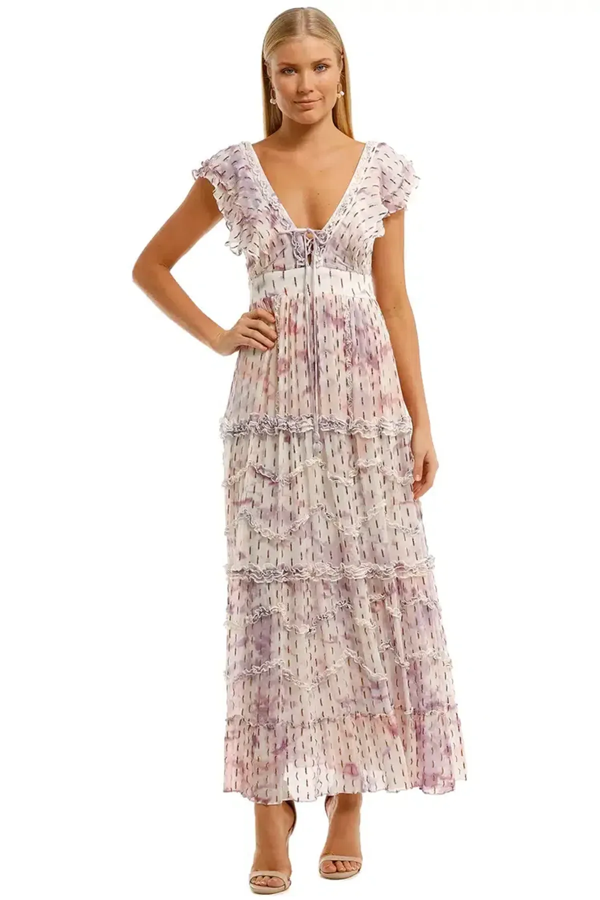 Hemant & Nandita Vivir Long Midi Dress Multi Size 10 - Image 1