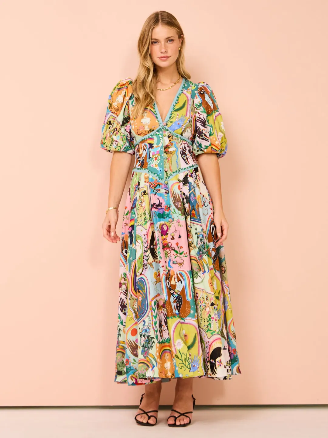 Alemais Evergreen Midi Dress Multi Size 14 for rent on The Volte - main image