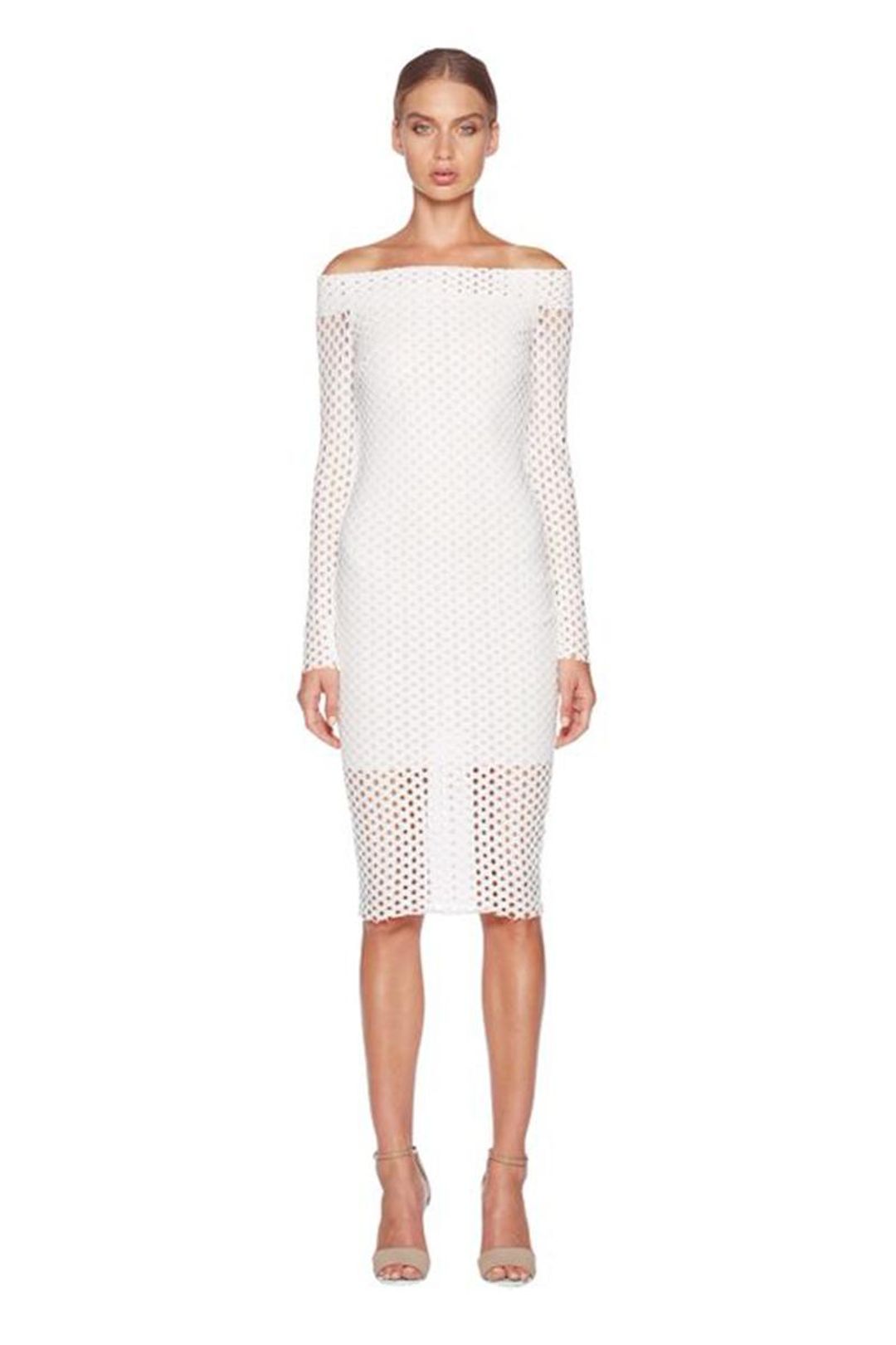 Bec & Bridge Coco Midi Dress White Size 8 for rent on The Volte - main image