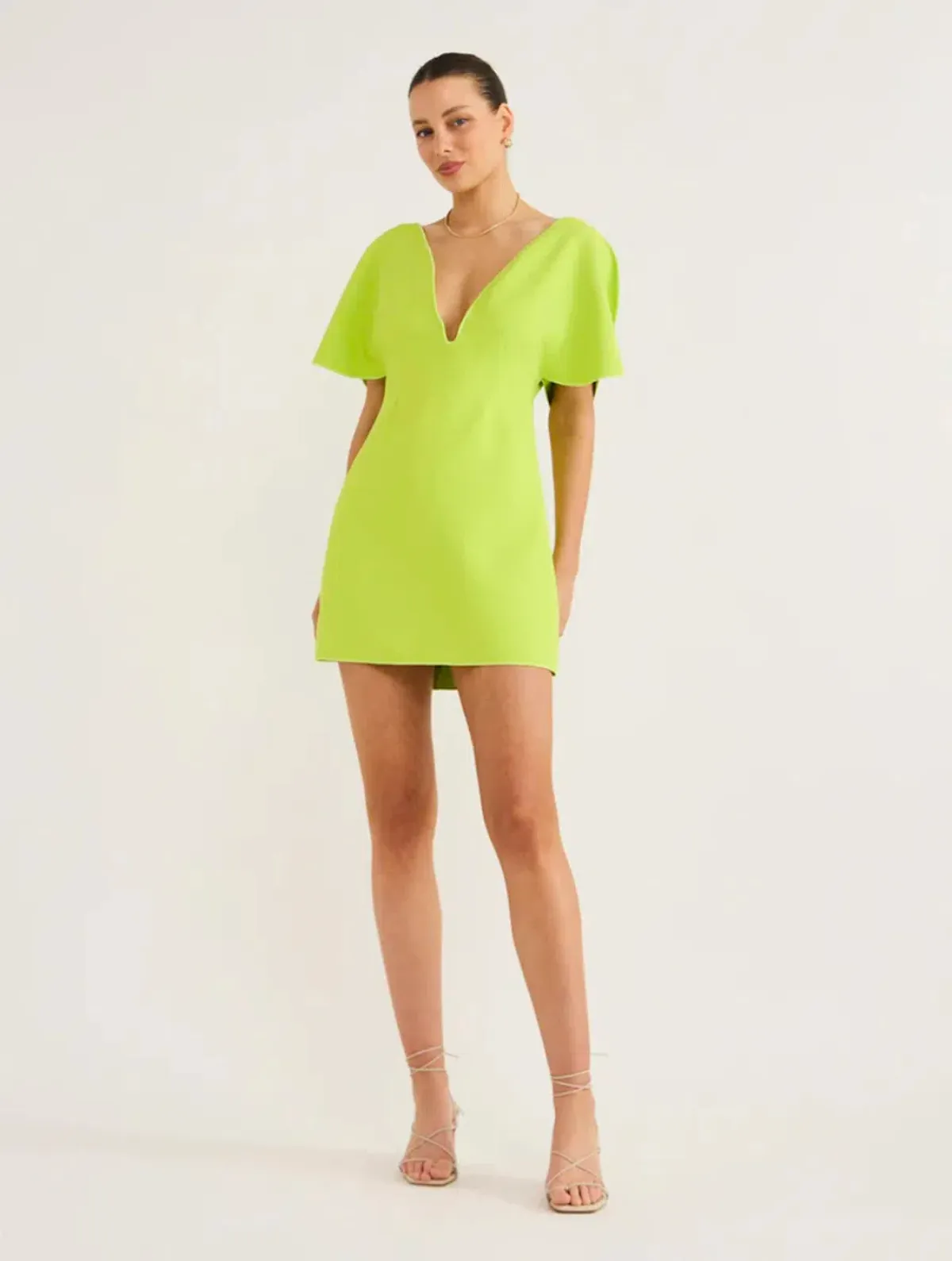 Acler Rogeron Mini Dress Citron Size 8 - Image 1