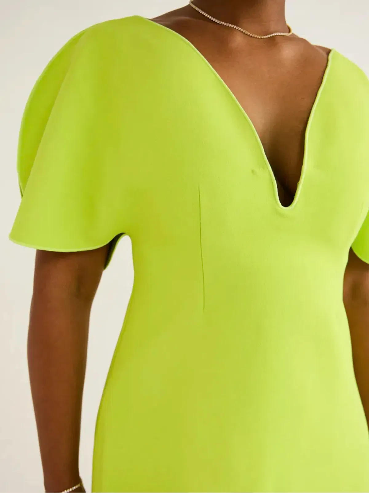 Acler Rogeron Mini Dress Citron Size 8 - Image 4