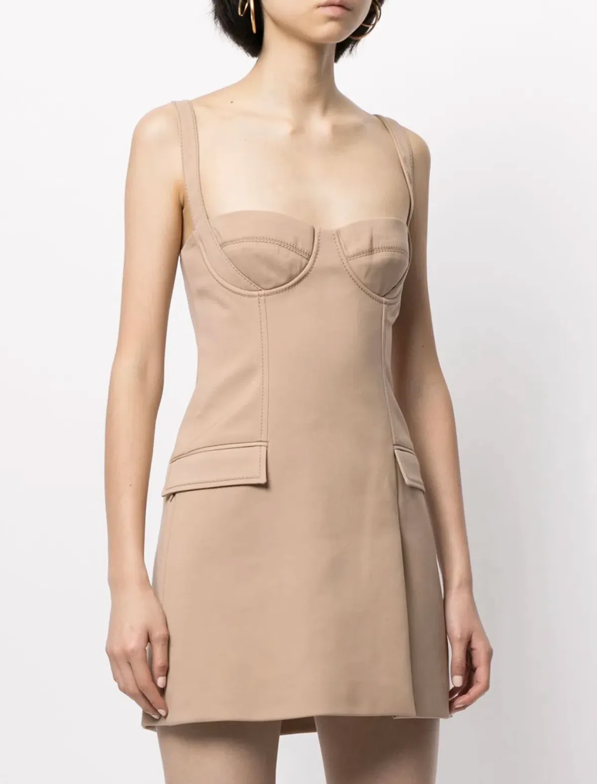Dion Lee Bustier Sweetheart Mini Dress Nude Size 8 - Image 2