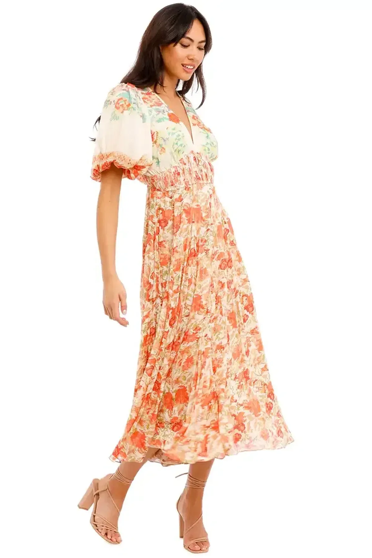 Hemant & Nandita Nova Midi Dress in Floral Size 12 - Image 2