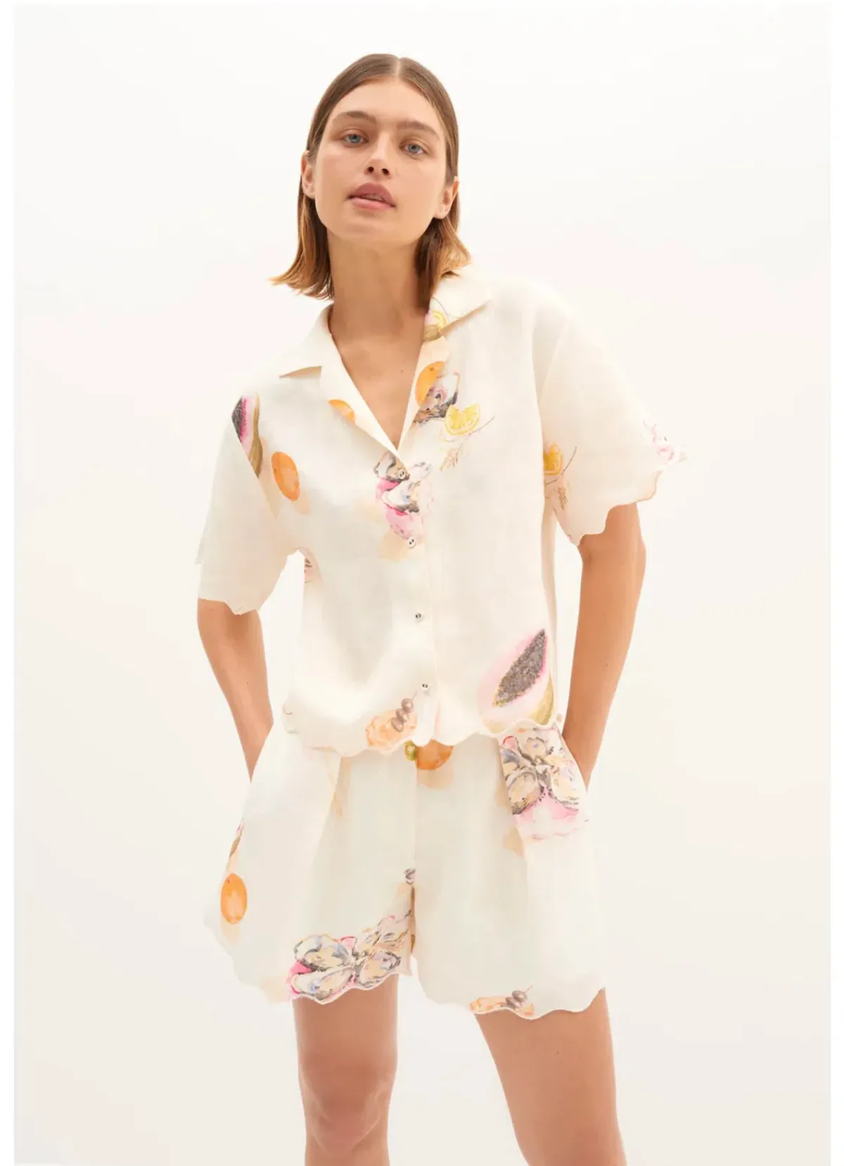 Morrison Aperitivo Linen Short Size 2/Au 10  and Shirt Size 1/Au 8  Set Print  - Image 1