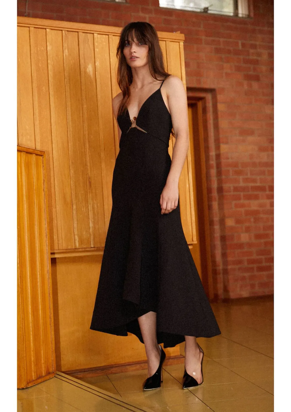 Acler Marine Midi Dress Black Size 10 - Image 1
