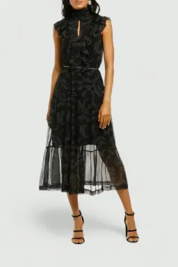 Husk Mirage Midi Dress in Black Size 8 for rent on The Volte - image 2