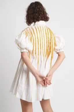 Aje Collective Beaded Mini Dress Ivory/Marigold Size 8 for rent on The Volte - image 3