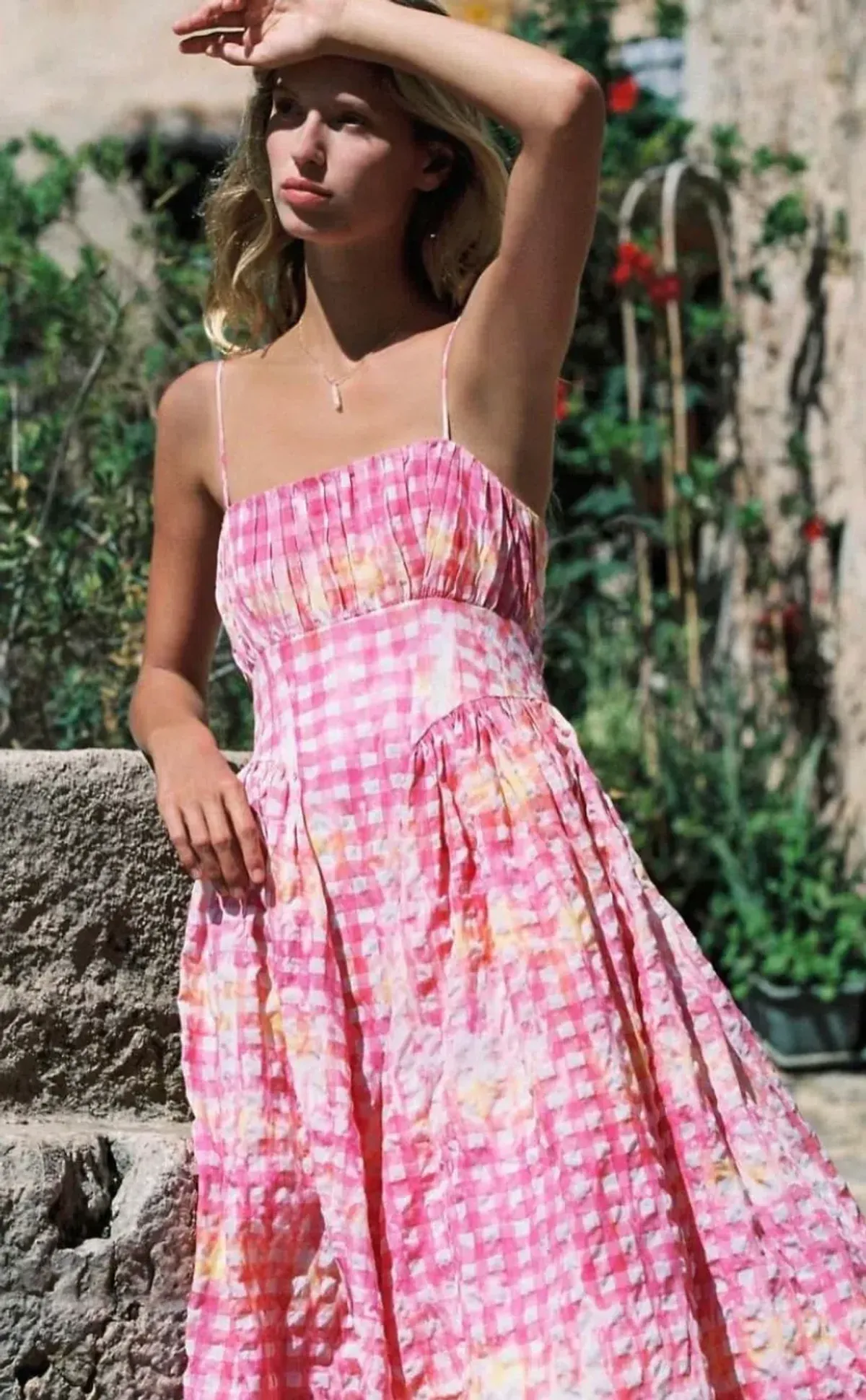 Steele Marina Midi Dress in Hypno Gingham Print Size AU 8 - Image 3