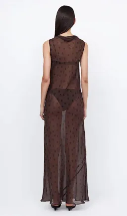 Bec & Bridge Turner Boatneck Sheer Maxi Dress Brown Size AU 10  for rent on The Volte - image 3