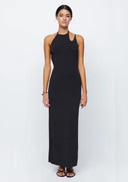 Bec & Bridge Zadie Asym Maxi Cut Out Strap Halter Open Back Dress Black Size AU 6 for rent on The Volte - image 1