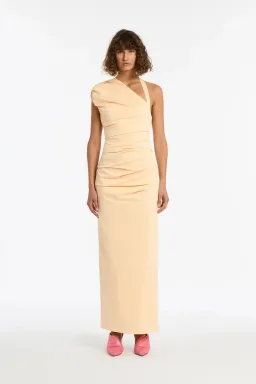 Sir the Label Giacomo Gathered One Shoulder Gown Dress in Yellow Butter Size 0 / AU 6 for rent on The Volte - image 4