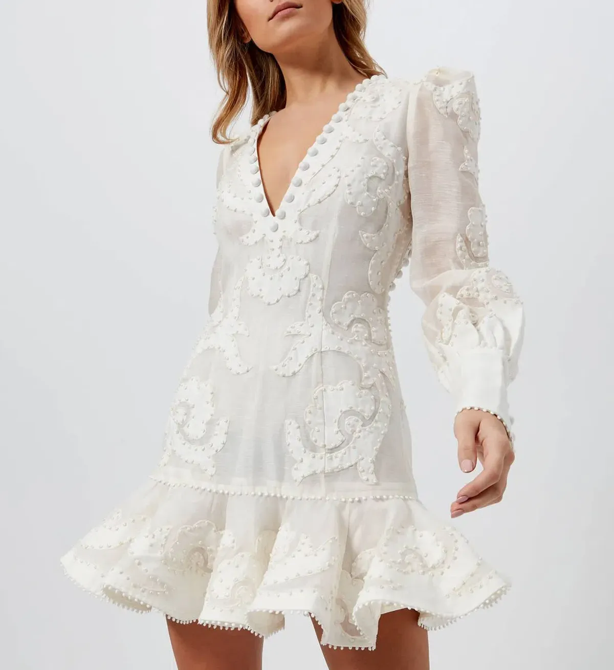 Zimmermann Sunny Appliqué Flip Dress White Size 8 - Image 2
