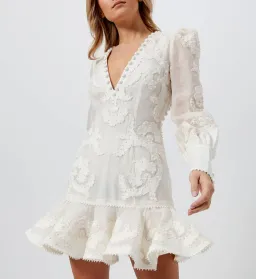 Zimmermann Sunny Appliqué Flip Dress White Size 8 for rent on The Volte - image 2