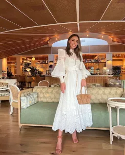 Zimmerman Postcard Embroidered Midi Dress Ivory Size 0/ AU 8 for rent on The Volte - image 2