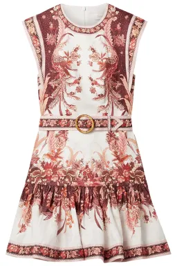 Zimmermann Wavelength Fluted Mini Dress Red Phoenix Size 2 / AU 12 for rent on The Volte - image 4