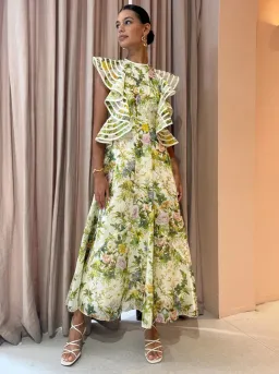 Alemais Eden Flounce Midi Dress Floral Size 8 for rent on The Volte - image 4