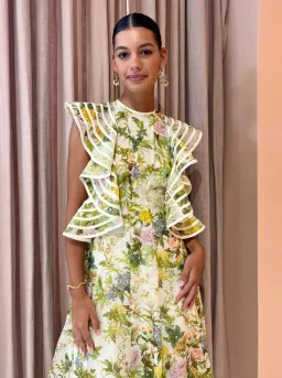 Alemais Eden Flounce Midi Dress Floral Size 8 for rent on The Volte - image 3