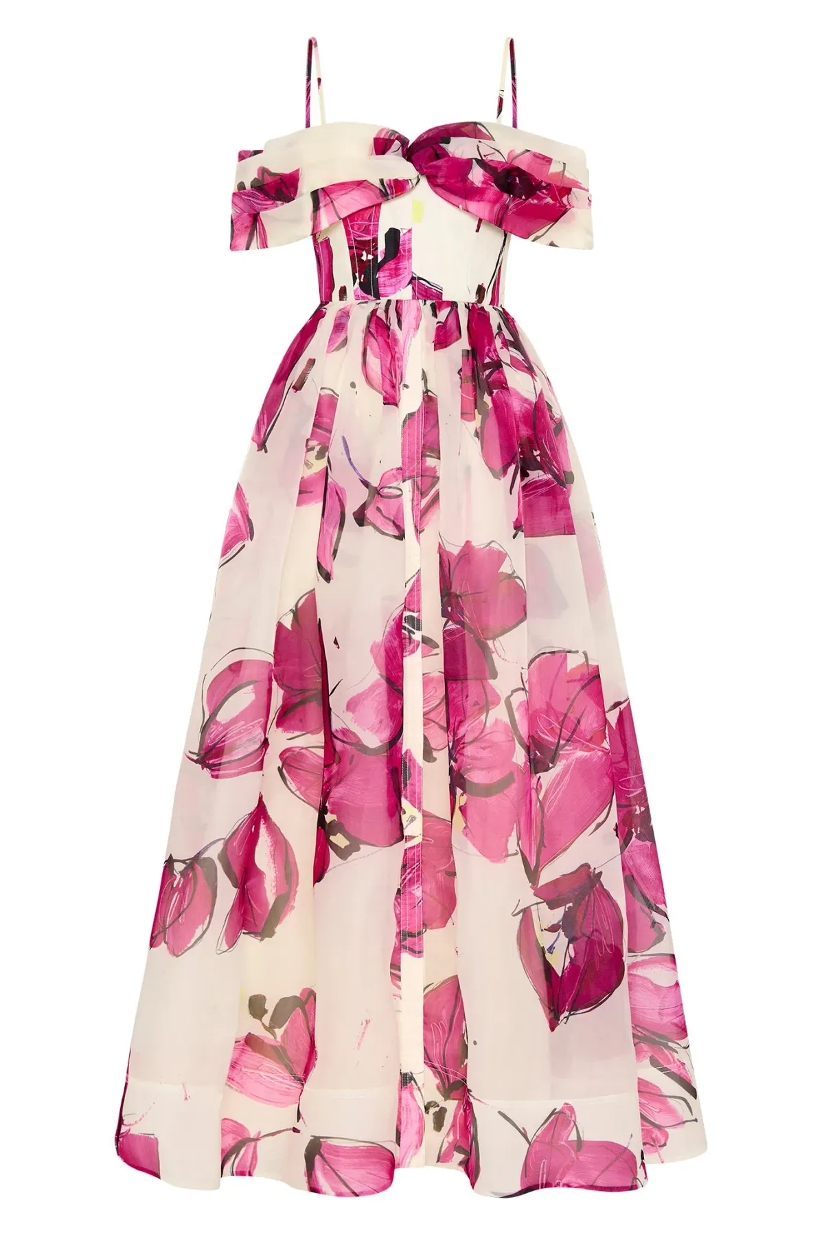 Aje Cordelia Corseted Maxi Dress Falling Florals Size 8 - Image 5