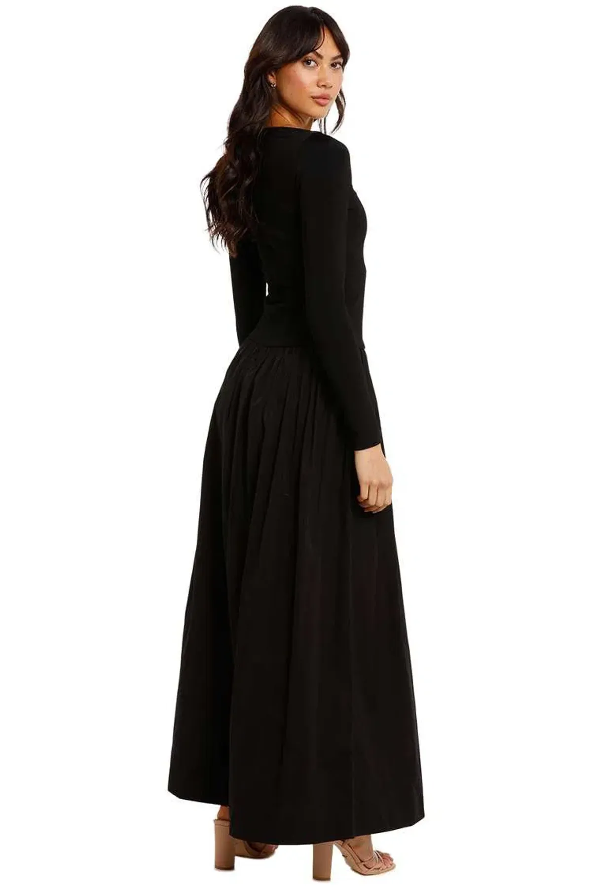 Esse Knit Cotton Split Maxi Dress Black Size 12 - Image 3