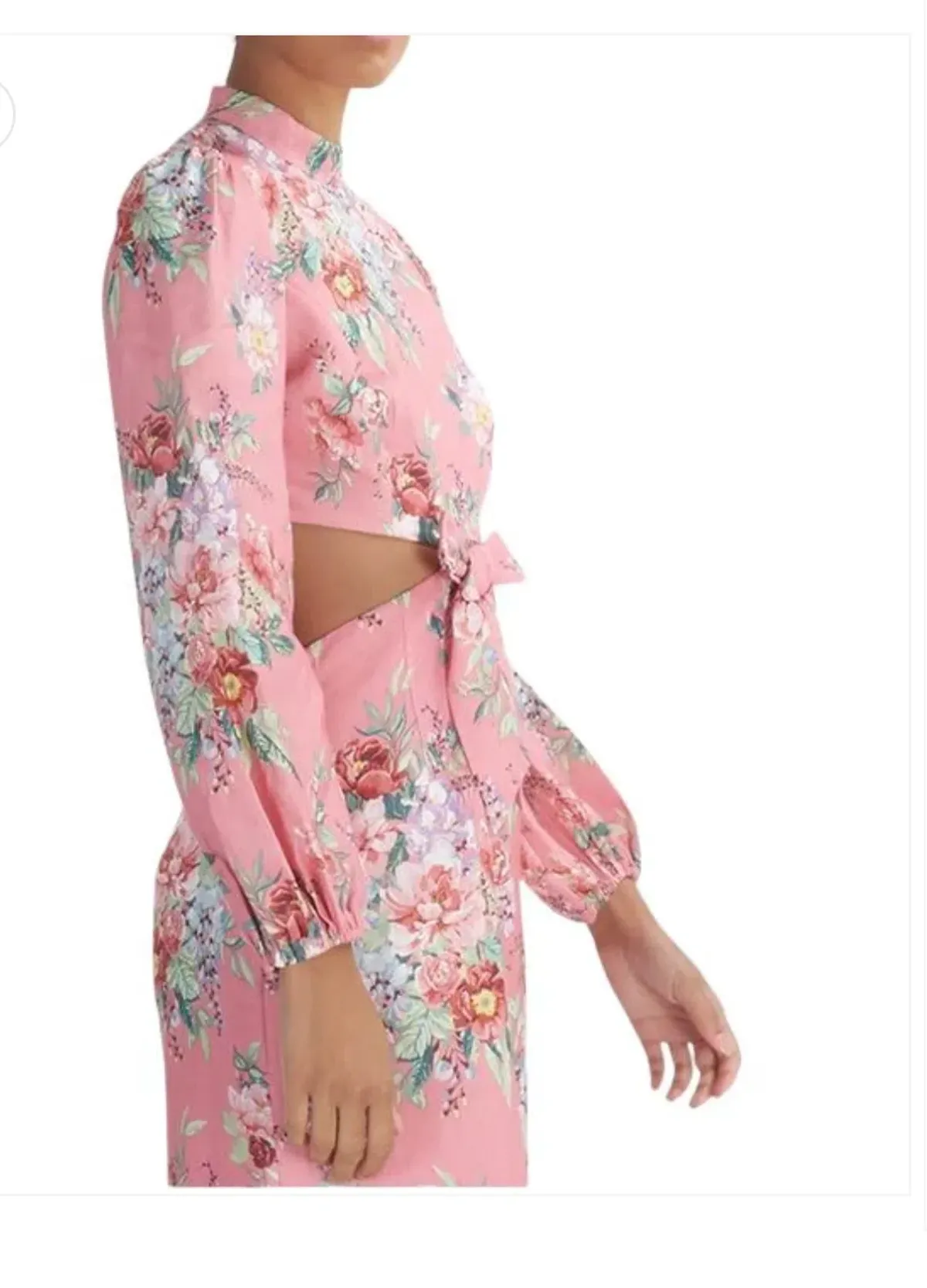 Zimmermann Bellitude Bow Front Mini Dress Pink Floral Size 0P / AU 6 - Image 3