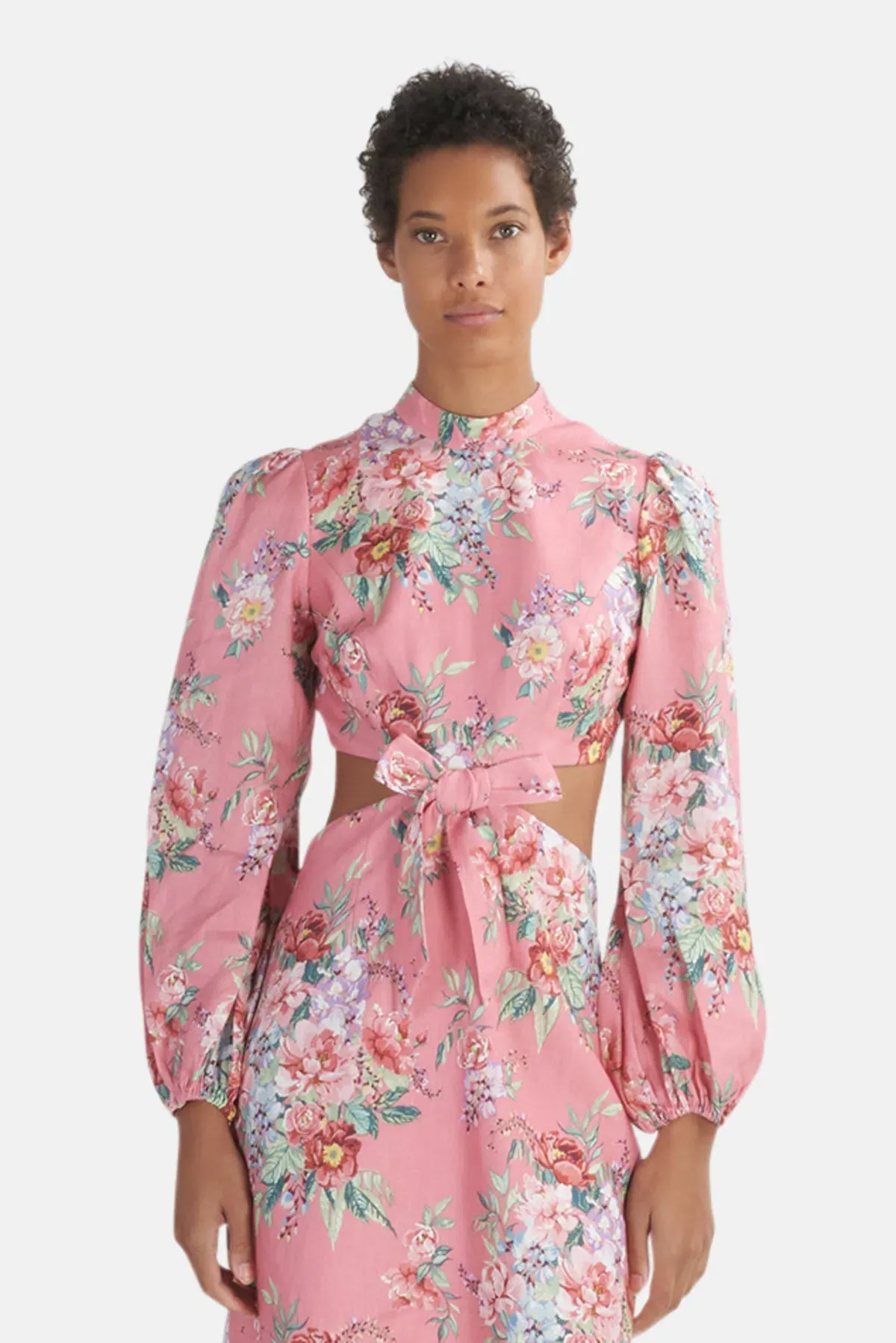 Zimmermann Bellitude Bow Front Mini Dress Pink Floral Size 0P / AU 6 - Image 2